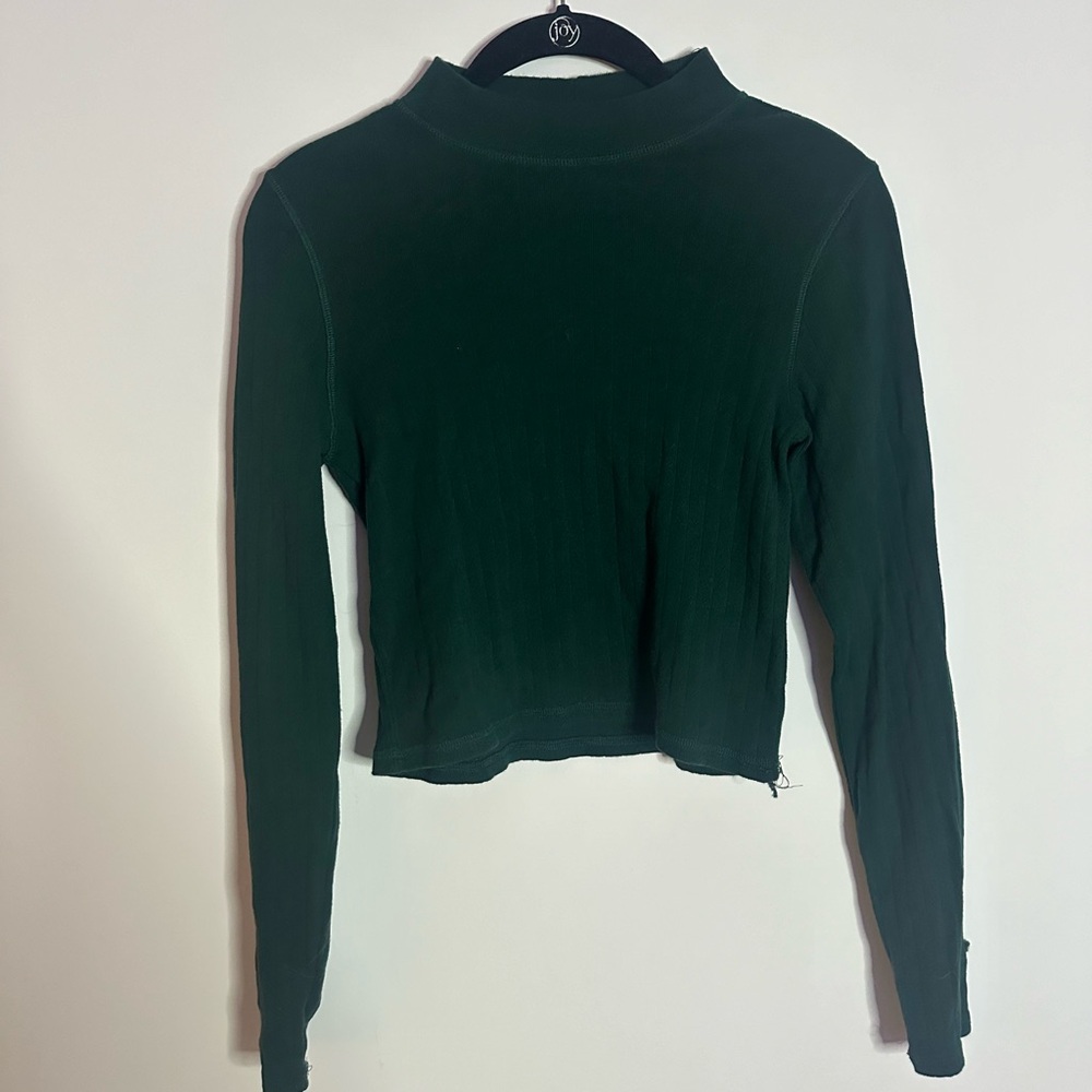 American Eagle Outfitters Forest Green Thin Mock Neck Sweater
